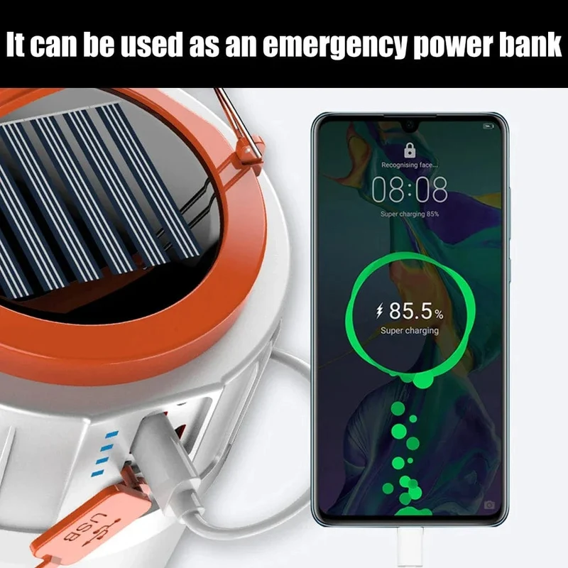 Solar Camping Licht Power Bank LED Camping Laternen 6 Gänge Fernbedienung Wasserdichte Outdoor Zelt Licht Aufladbare Taschenlampe