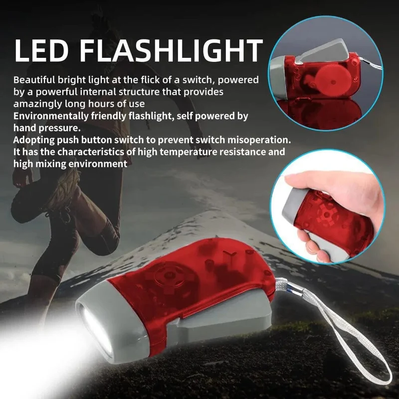 3 LED Hand Drücken Dynamo Kurbel Power Wind Up Taschenlampe Licht Hand Drücken Kurbel Camping Lampe Licht für Outdoor hause