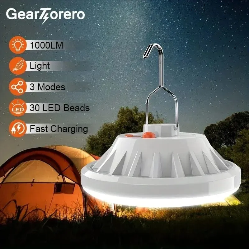 Wiederaufladbare LED-Campingleuchte – hohe Lumen, wasserdicht, 3 Beleuchtungsmodi – ideal für Wanderungen und Außenbeleuchtung