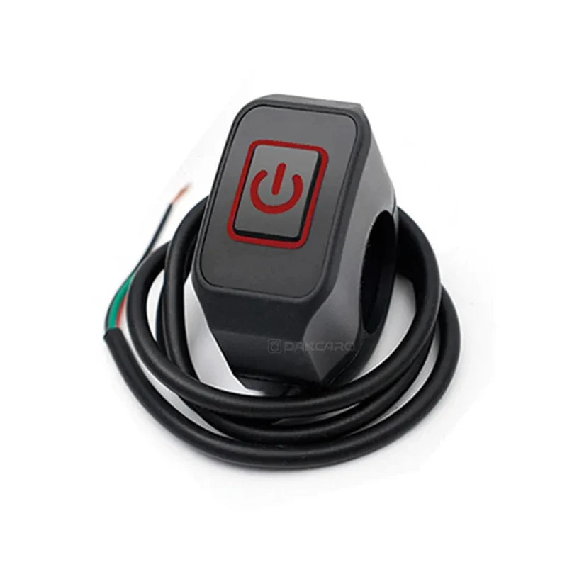 Motorrad-Lenkerschalter mit LED-Licht 7/8'' 22mm Momentry Button für Electric Star Kill Wasserdichter Steuerschalterknopf
