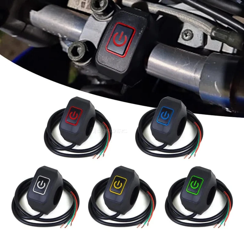 Motorrad-Lenkerschalter mit LED-Licht 7/8'' 22mm Momentry Button für Electric Star Kill Wasserdichter Steuerschalterknopf