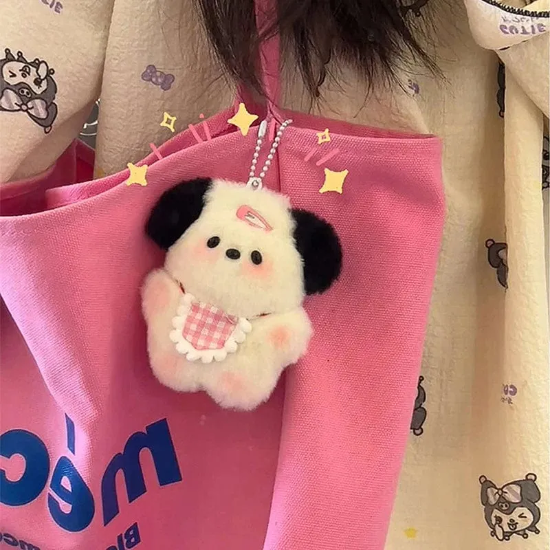 Kawaii Plüsch Welpen Puppe Spielzeug Keychian Cartoon Tasche Anhänger Charms Auto Schlüsselanhänger für Frauen Mädchen Geburtstagsgeschenke
