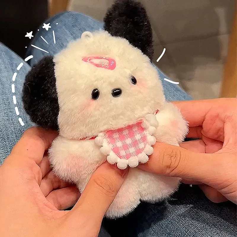 Kawaii Plüsch Welpen Puppe Spielzeug Keychian Cartoon Tasche Anhänger Charms Auto Schlüsselanhänger für Frauen Mädchen Geburtstagsgeschenke