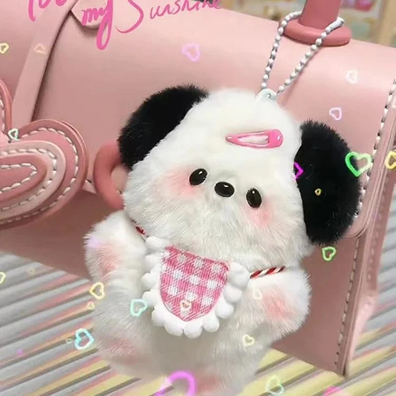 Kawaii Plüsch Welpen Puppe Spielzeug Keychian Cartoon Tasche Anhänger Charms Auto Schlüsselanhänger für Frauen Mädchen Geburtstagsgeschenke