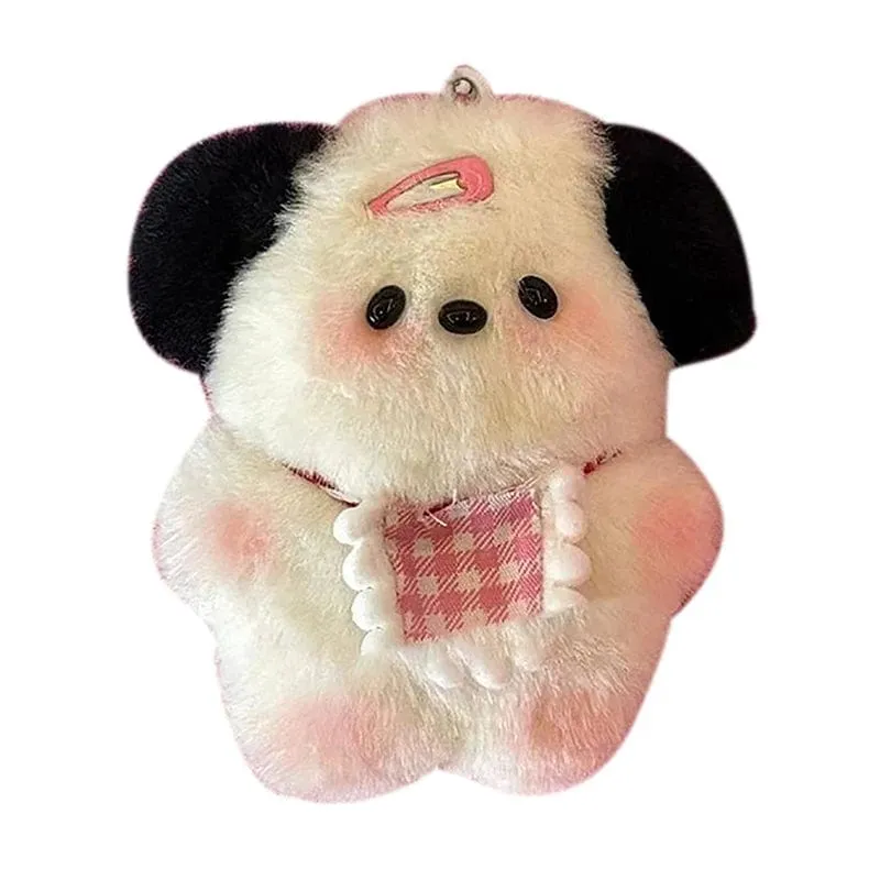 Kawaii Plüsch Welpen Puppe Spielzeug Keychian Cartoon Tasche Anhänger Charms Auto Schlüsselanhänger für Frauen Mädchen Geburtstagsgeschenke