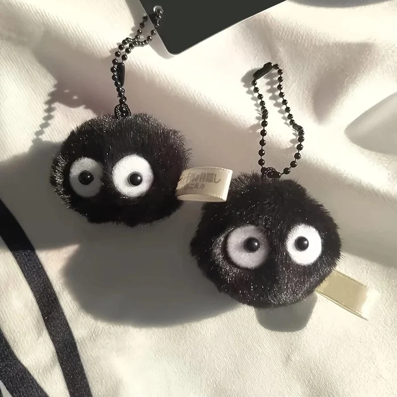 3 Stück kleine Brikett-Anhänger aus Plüsch als Schlüsselanhänger, passend für Taschenanhänger, Geldbörsen-Accessoire für Fans des Comics Miyazaki Hayao