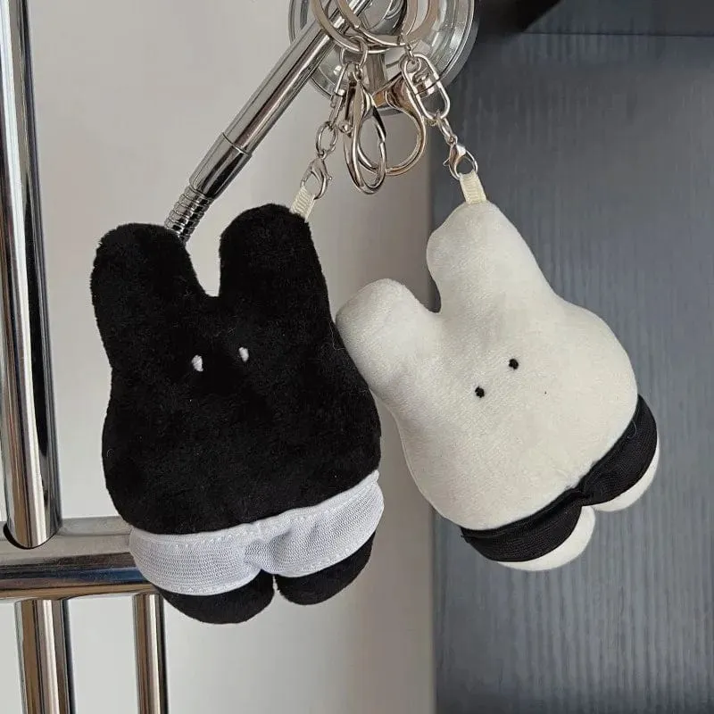 Niedlicher Mondkaninchen, Cartoon-Stern, Plüschpuppe, Schlüsselanhänger, hübscher, gefüllter Pentagramm-Schlüsselring, Taschenanhänger, Taschen, Dekoration, Zubehör
