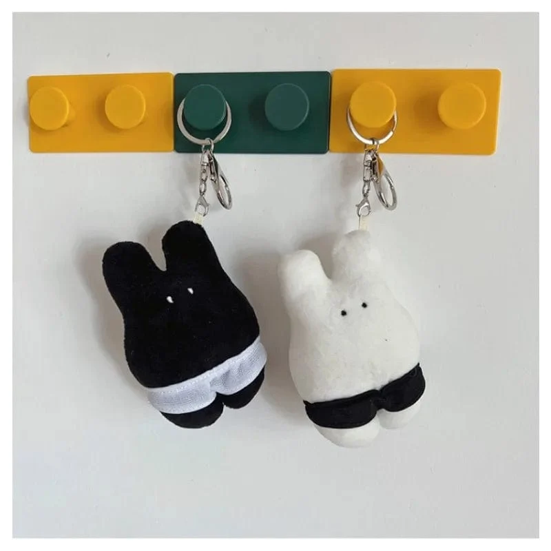 Niedlicher Mondkaninchen, Cartoon-Stern, Plüschpuppe, Schlüsselanhänger, hübscher, gefüllter Pentagramm-Schlüsselring, Taschenanhänger, Taschen, Dekoration, Zubehör