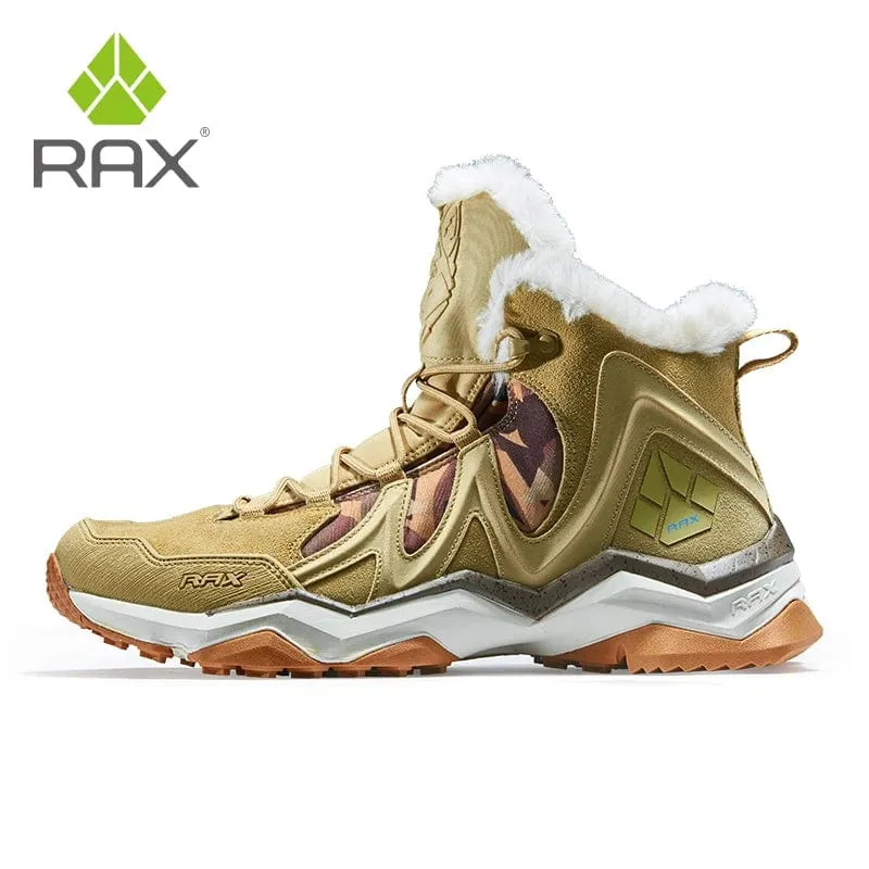RAX Wasserdichte Wanderschuhe Herren Winter Outdoor Turnschuhe für Männer Schneestiefel Plüsch Berg Schneestiefel Outdoor Tourismus Joggingschuh