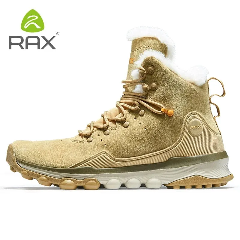 RAX Wasserdichte Wanderschuhe Herren Winter Outdoor Turnschuhe für Männer Schneestiefel Plüsch Berg Schneestiefel Outdoor Tourismus Joggingschuh