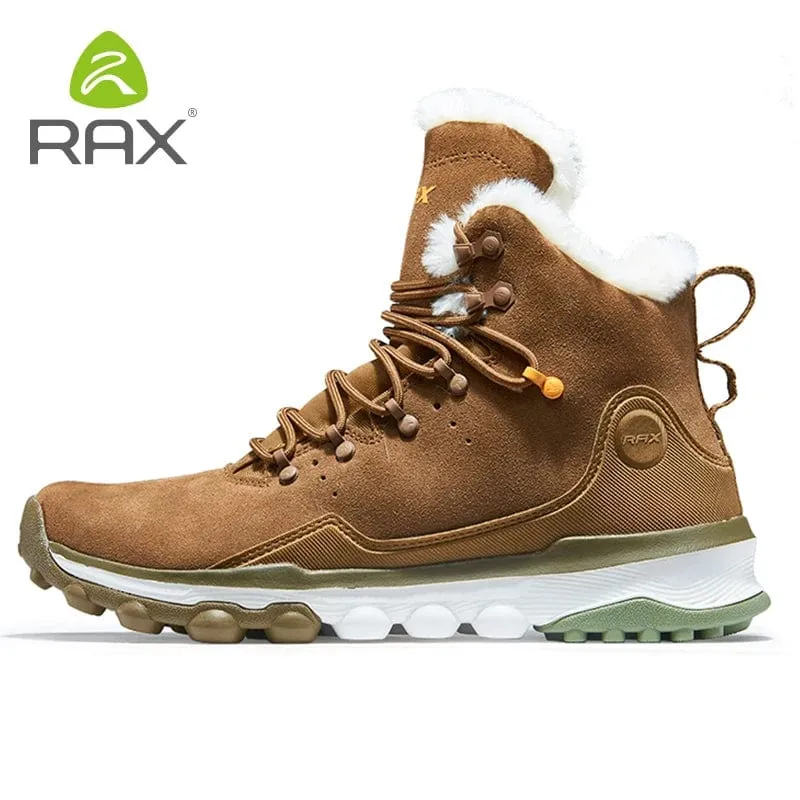 RAX Wasserdichte Wanderschuhe Herren Winter Outdoor Turnschuhe für Männer Schneestiefel Plüsch Berg Schneestiefel Outdoor Tourismus Joggingschuh