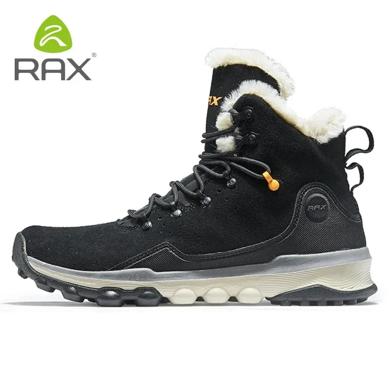 RAX Wasserdichte Wanderschuhe Herren Winter Outdoor Turnschuhe für Männer Schneestiefel Plüsch Berg Schneestiefel Outdoor Tourismus Joggingschuh