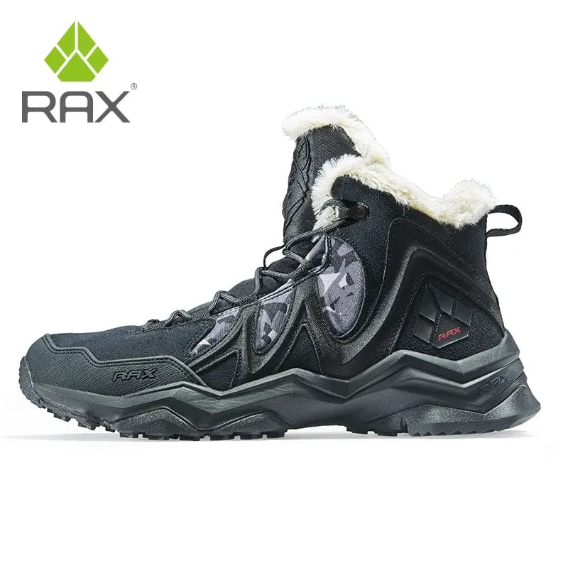 RAX Wasserdichte Wanderschuhe Herren Winter Outdoor Turnschuhe für Männer Schneestiefel Plüsch Berg Schneestiefel Outdoor Tourismus Joggingschuh