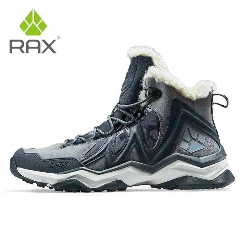 RAX Wasserdichte Wanderschuhe Herren Winter Outdoor Turnschuhe für Männer Schneestiefel Plüsch Berg Schneestiefel Outdoor Tourismus Joggingschuh