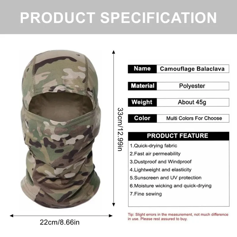 Taktische Sturmhaube für den Außenbereich, Fahrrad, Schild, Abdeckung, Armee, Militär, Vollmaske, Jagdhut, Camouflage, Sturmhaube, Schal