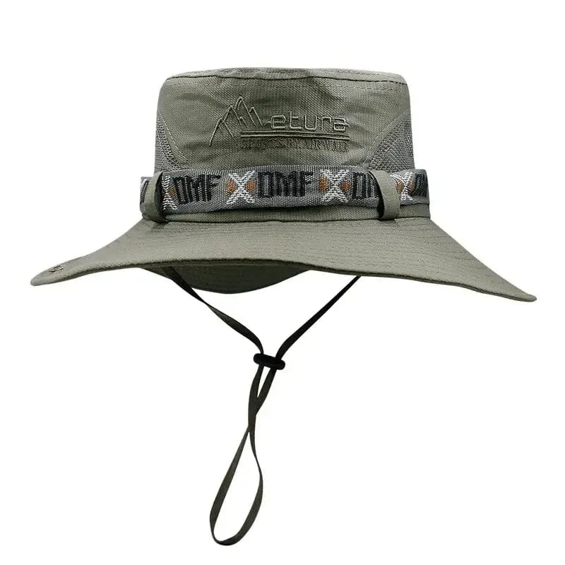 Sommer-Fischerhut für Herren, UV-Schutz, breite Krempe, Panamahut, Safari, Jagd, Wandern, Netz, Fischerhut, Strand, Sonnenschutzkappe