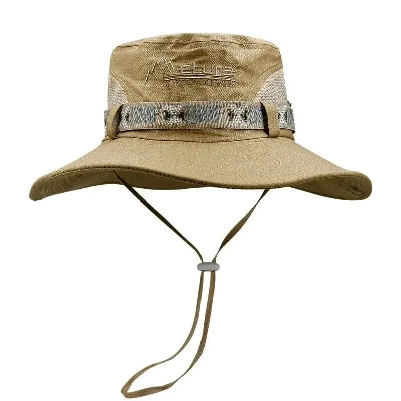 Sommer-Fischerhut für Herren, UV-Schutz, breite Krempe, Panamahut, Safari, Jagd, Wandern, Netz, Fischerhut, Strand, Sonnenschutzkappe