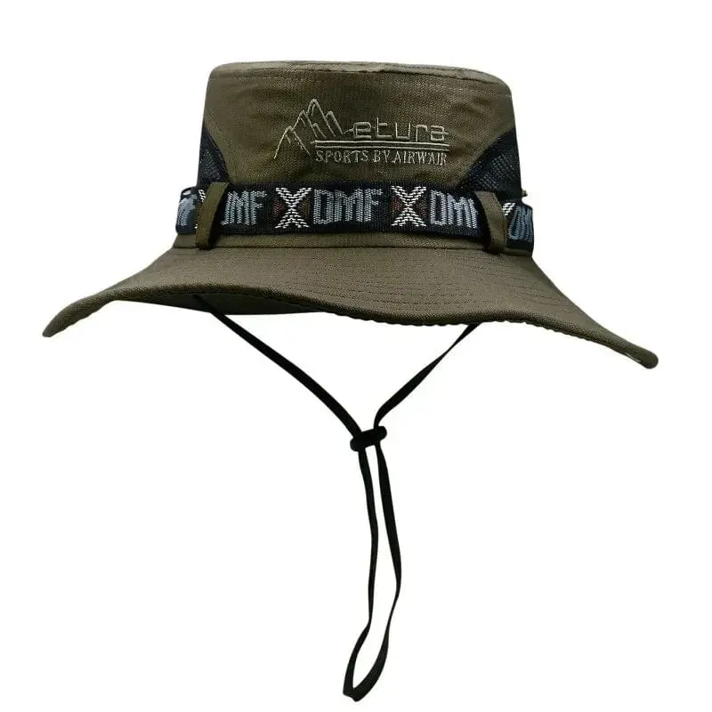 Sommer-Fischerhut für Herren, UV-Schutz, breite Krempe, Panamahut, Safari, Jagd, Wandern, Netz, Fischerhut, Strand, Sonnenschutzkappe