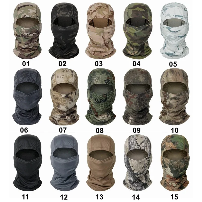 Taktische Camouflage Sturmhaube Vollgesichtsmaske Ski Fahrrad Radfahren Armee Jagd Kopfbedeckung Schal Multicam Militär Airsoft Cap Männer