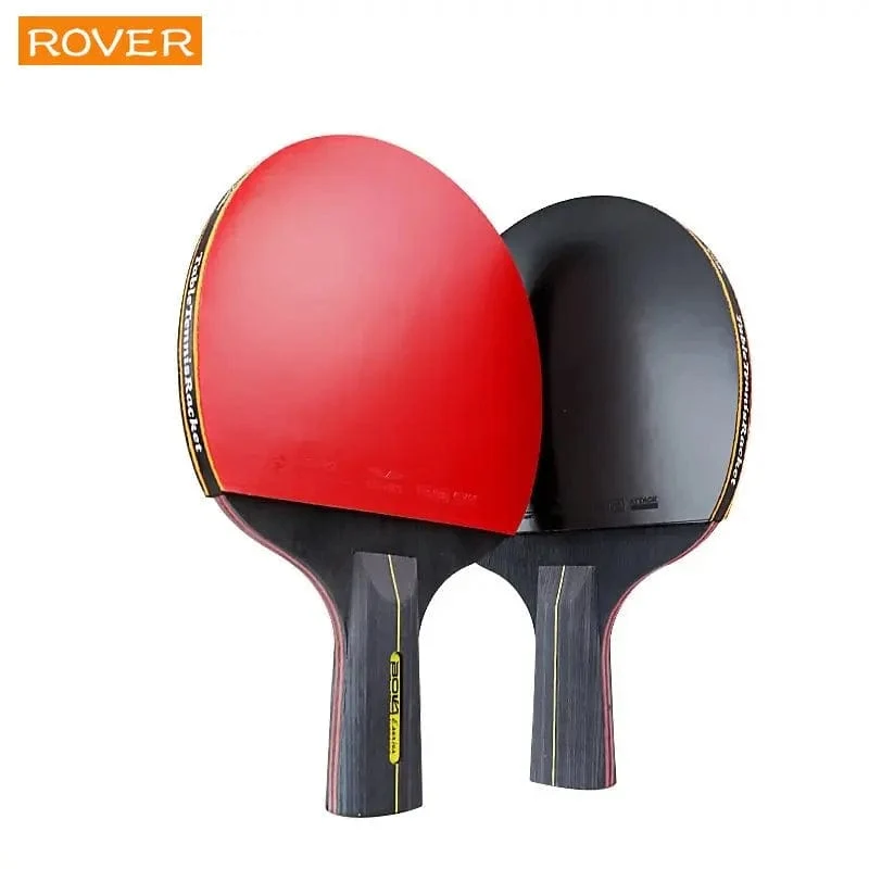 6 Star Tischtennisschläger 2-teilig Professionelles Ping-Pong-Schlägerset Noppen-in-Gummi Hochwertiges Schlägerpaddel mit Tasche