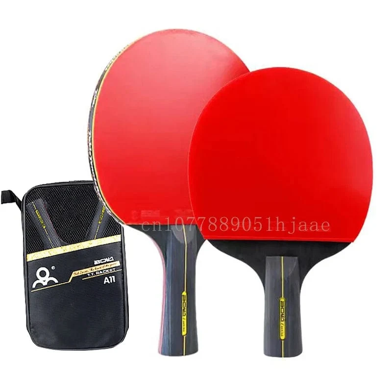 6 Star Tischtennisschläger 2-teilig Professionelles Ping-Pong-Schlägerset Noppen-in-Gummi Hochwertiges Schlägerpaddel mit Tasche
