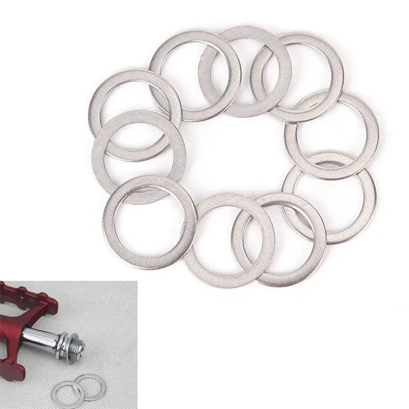 10 Stücke 2 cm Edelstahl Fahrrad Pedal Spacer Kurbel Radfahren MTB Bike Edelstahl Ring Scheiben