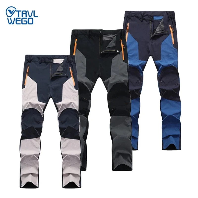 TRVLWEGO Männer Wandern Camping Hosen Verschleißfeste Schnell Trocknende Anti-UV-Hose Wasserdichte Elastische Hose 5XL Klettern Trekking Sommer
