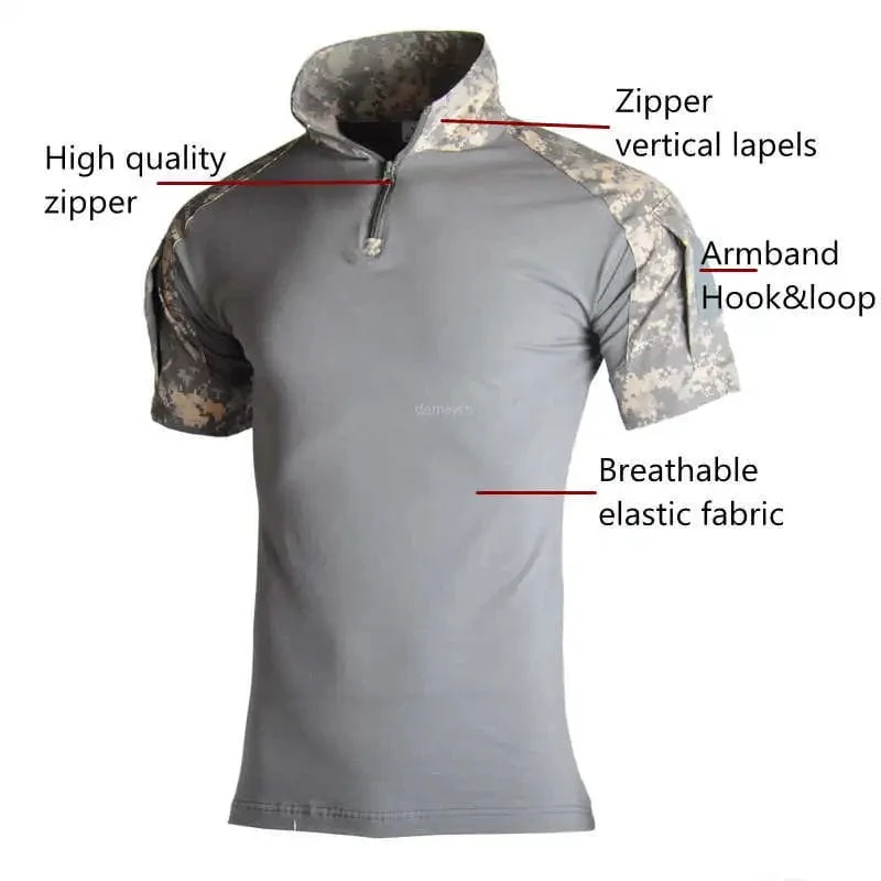 Militärische Camo-Shirts, T-Shirts für Herren, Outdoor, Airsoft, taktisches Combat-Shirt, Jagdkleidung, Tops, Trainingskleidung, Armee-T-Shirt, Wandern