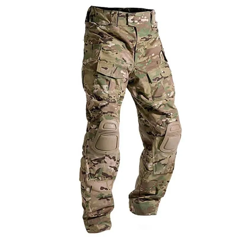 Multicam Camouflage Militärische Taktische Hosen Armee Tragen-beständig Wandern Hose Paintball Kampf Hose Mit Knie Pads Jagd Kleidung
