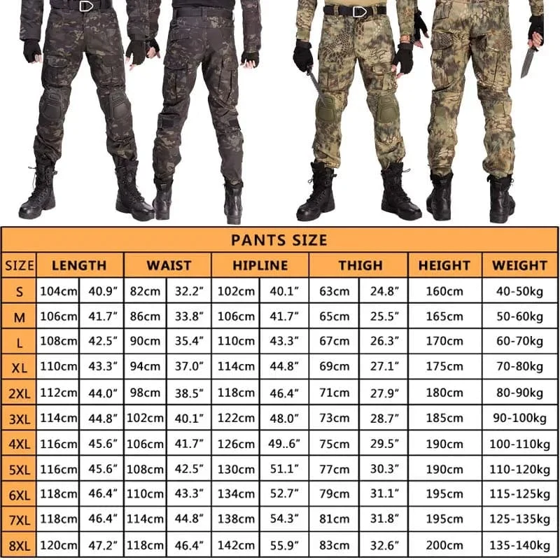 Multicam Camouflage Militärische Taktische Hosen Armee Tragen-beständig Wandern Hose Paintball Kampf Hose Mit Knie Pads Jagd Kleidung