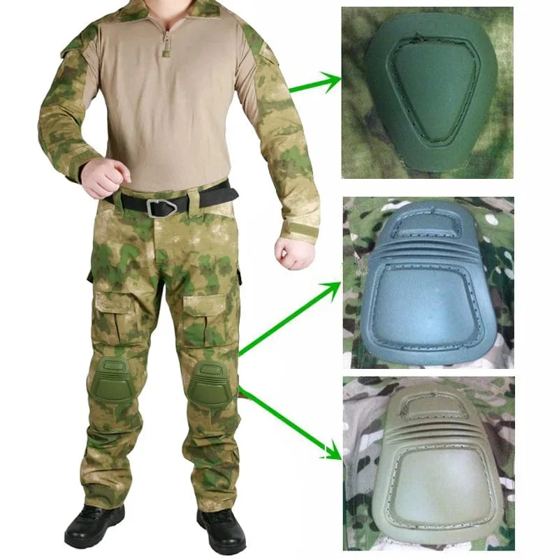 Multicam Camouflage Militärische Taktische Hosen Armee Tragen-beständig Wandern Hose Paintball Kampf Hose Mit Knie Pads Jagd Kleidung