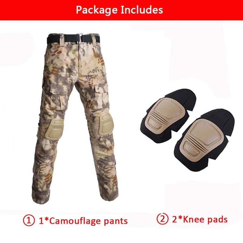 Multicam Camouflage Militärische Taktische Hosen Armee Tragen-beständig Wandern Hose Paintball Kampf Hose Mit Knie Pads Jagd Kleidung