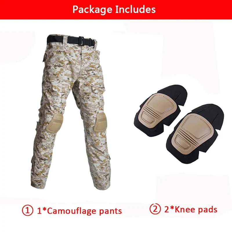 Multicam Camouflage Militärische Taktische Hosen Armee Tragen-beständig Wandern Hose Paintball Kampf Hose Mit Knie Pads Jagd Kleidung