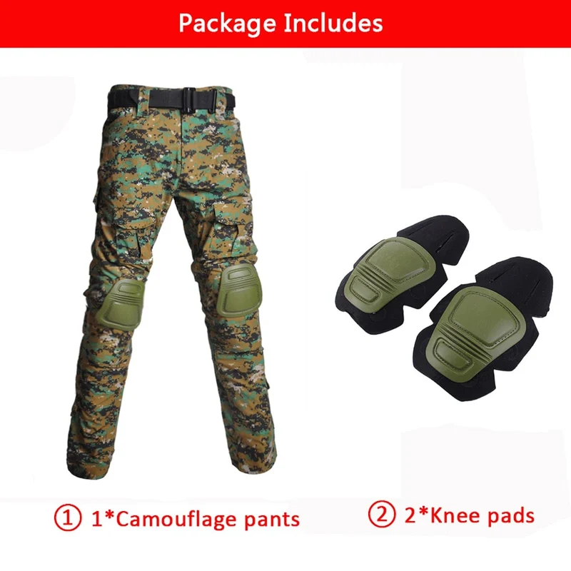 Multicam Camouflage Militärische Taktische Hosen Armee Tragen-beständig Wandern Hose Paintball Kampf Hose Mit Knie Pads Jagd Kleidung