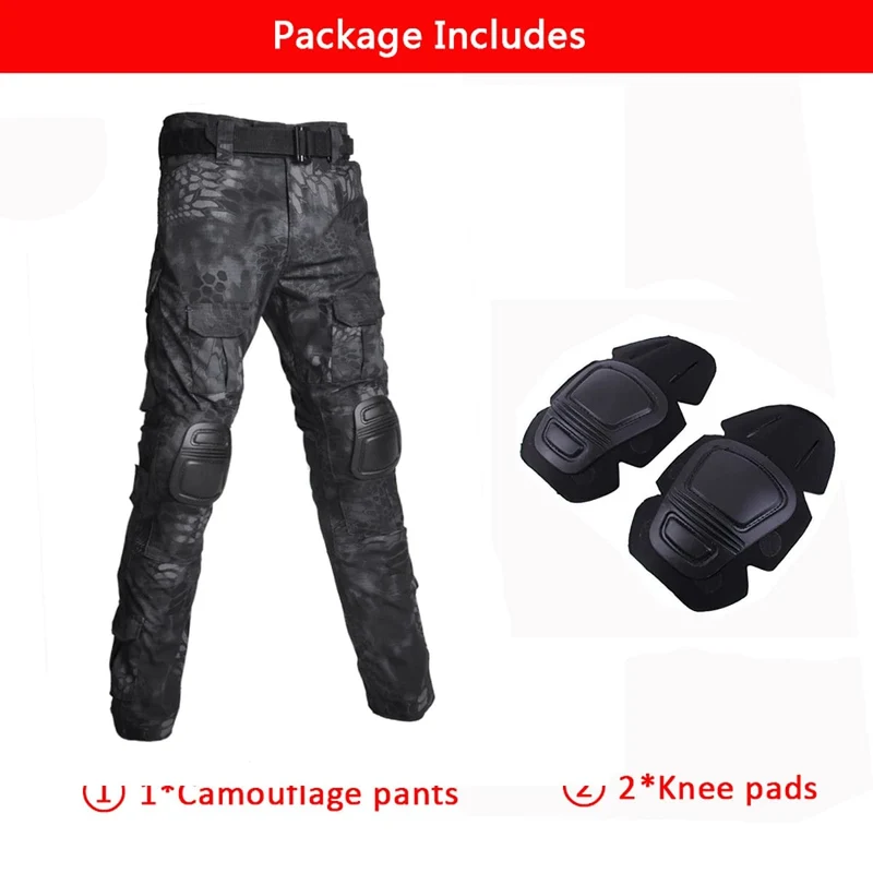 Multicam Camouflage Militärische Taktische Hosen Armee Tragen-beständig Wandern Hose Paintball Kampf Hose Mit Knie Pads Jagd Kleidung