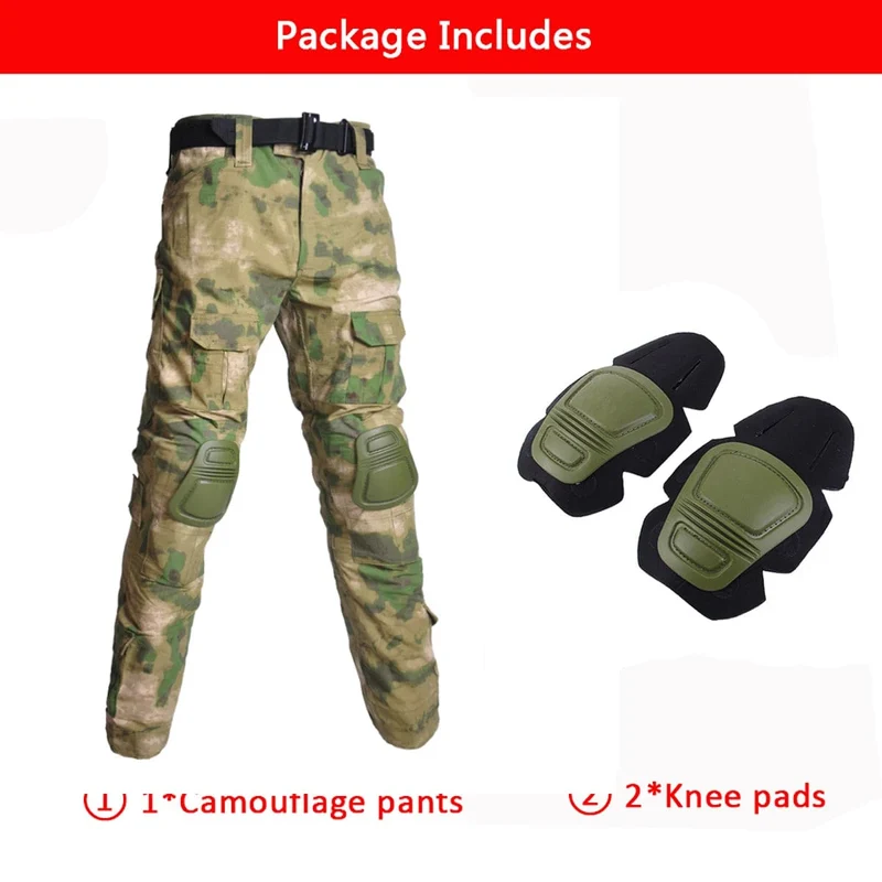 Multicam Camouflage Militärische Taktische Hosen Armee Tragen-beständig Wandern Hose Paintball Kampf Hose Mit Knie Pads Jagd Kleidung