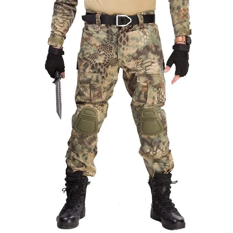Multicam Camouflage Militärische Taktische Hosen Armee Tragen-beständig Wandern Hose Paintball Kampf Hose Mit Knie Pads Jagd Kleidung