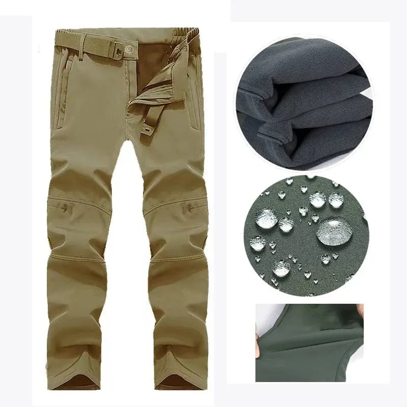 Männer Winter Wasserdicht Klettern SkiingTrekking Fleece Angeln Taktische Haifischhaut Militär Hosen Jacken Camping Wandern Hosen