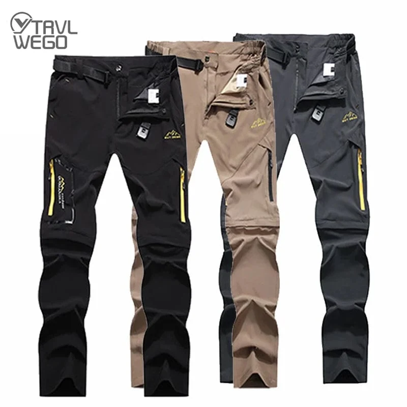 TRVLWEGO Herren-Camping-Wanderhose, Trekking-Hose mit hohem Stretchanteil, für den Sommer, dünn, wasserdicht, schnell trocknend, UV-beständig, für Outdoor-Reisen