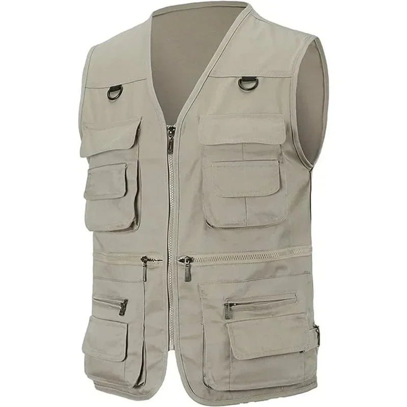 Sommer Männer Taktische Wandern Angeln Weste Multi-tasche Fotograf Weste Outdoor Freizeit Männlichen Dünne Cargo Jacke Westen S-6XL