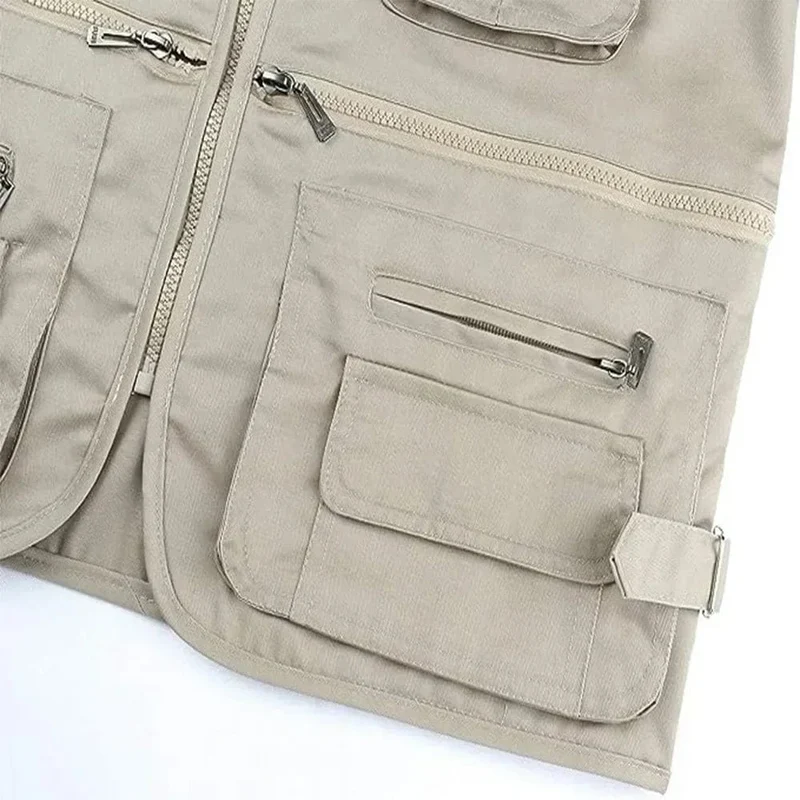 Sommer Männer Taktische Wandern Angeln Weste Multi-tasche Fotograf Weste Outdoor Freizeit Männlichen Dünne Cargo Jacke Westen S-6XL