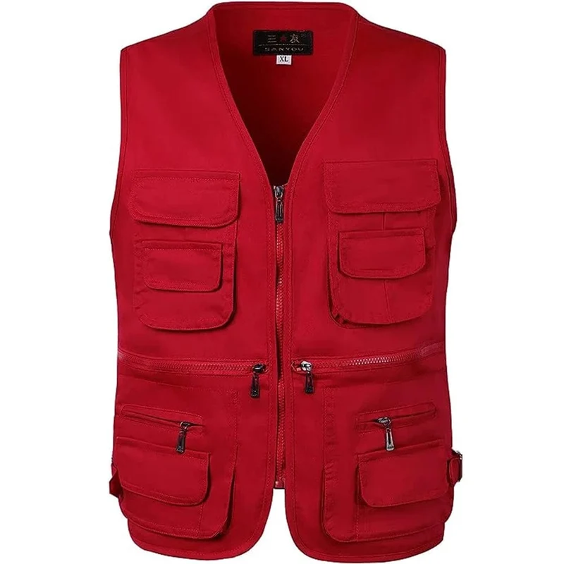 Sommer Männer Taktische Wandern Angeln Weste Multi-tasche Fotograf Weste Outdoor Freizeit Männlichen Dünne Cargo Jacke Westen S-6XL