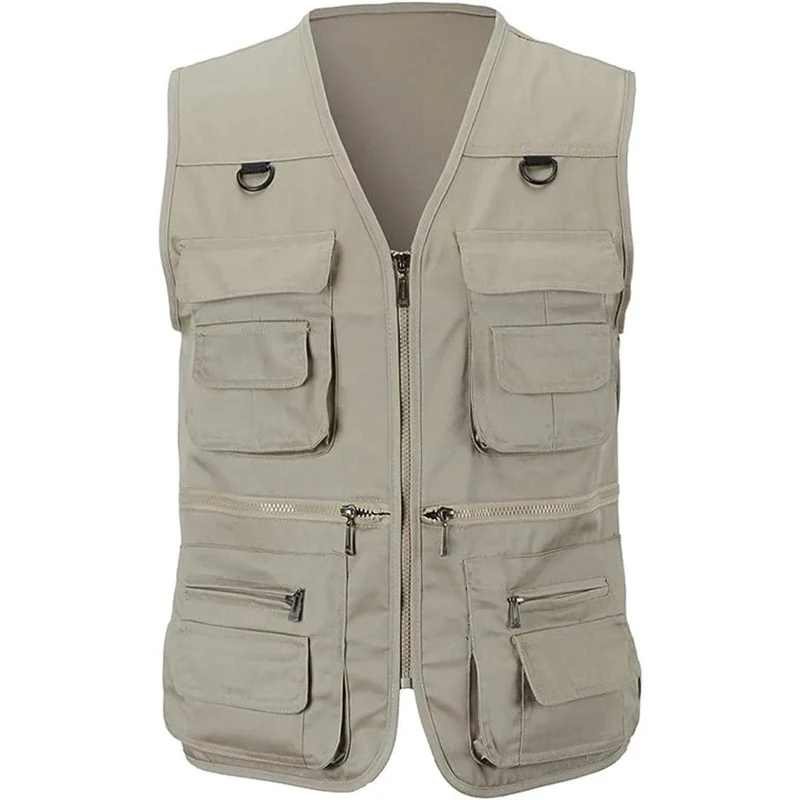 Sommer Männer Taktische Wandern Angeln Weste Multi-tasche Fotograf Weste Outdoor Freizeit Männlichen Dünne Cargo Jacke Westen S-6XL