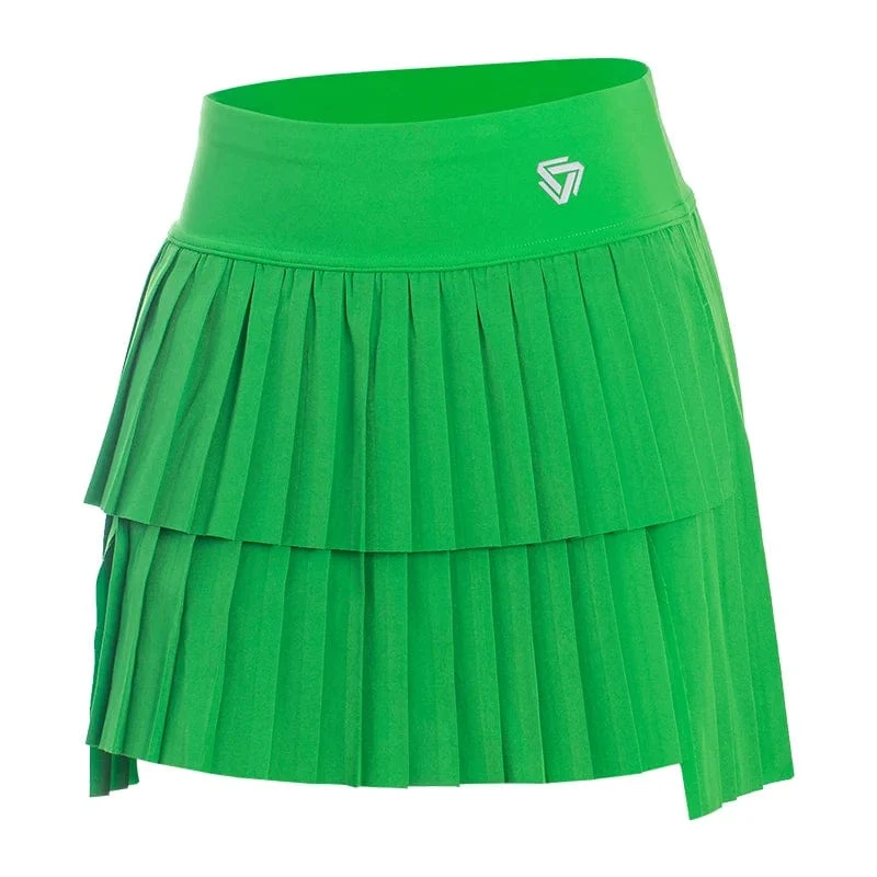 2024 Damen Hohe Taille Doppellagiger Faltenrock Sport Golf Tennis Röcke Gym Fitness Running Yoga Athletisch Workout Skort