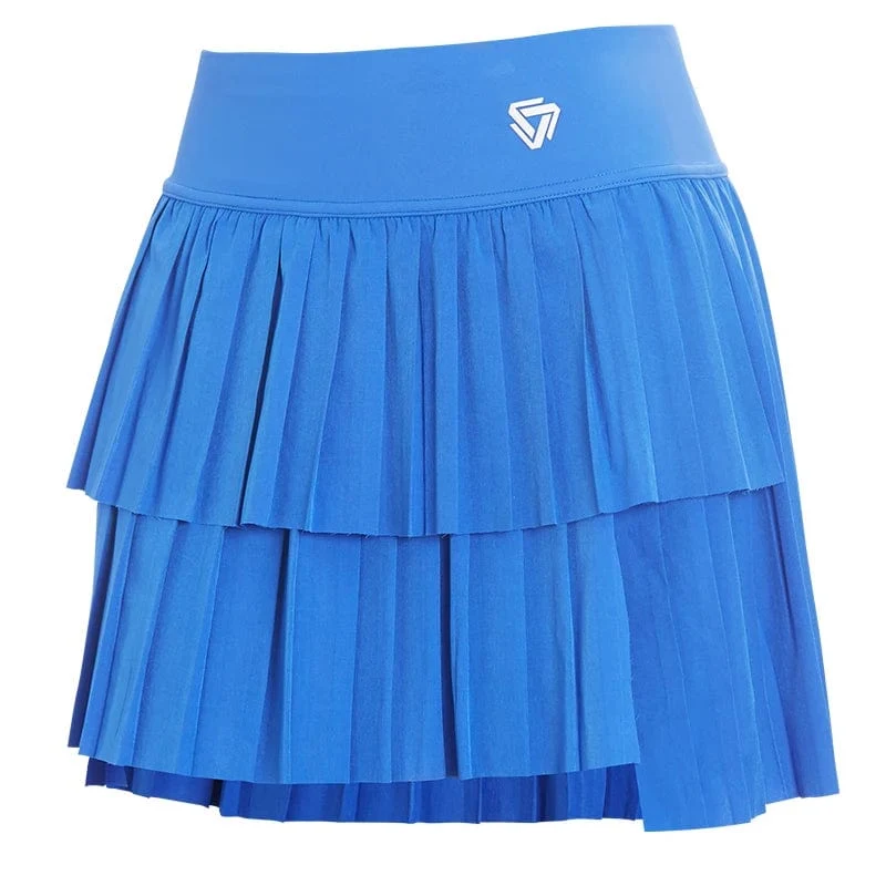 2024 Damen Hohe Taille Doppellagiger Faltenrock Sport Golf Tennis Röcke Gym Fitness Running Yoga Athletisch Workout Skort