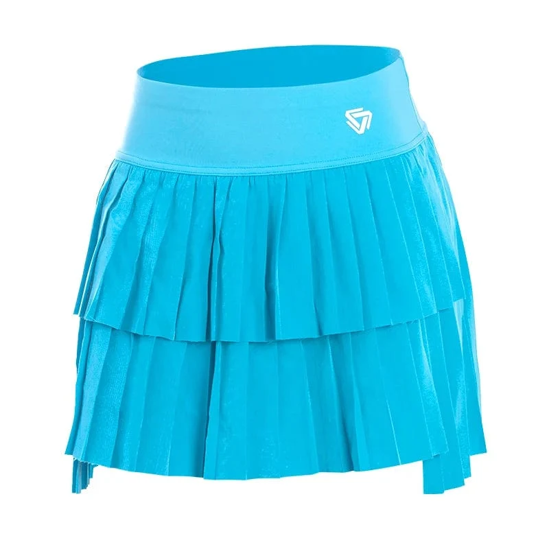 2024 Damen Hohe Taille Doppellagiger Faltenrock Sport Golf Tennis Röcke Gym Fitness Running Yoga Athletisch Workout Skort