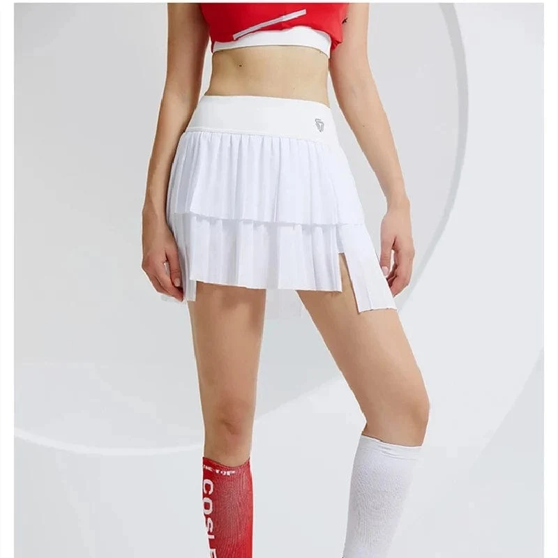 Frauen Hohe Taille Doppel Schicht Plissee Rock Sport Golf Tennis Röcke Gym Fitness Yoga Weiche Kurze Sportliche Workout Skort