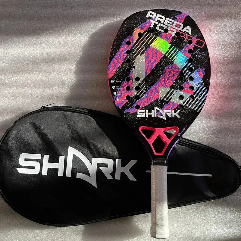 Strand-Tennisschläger, 3K Vollcarbon, Zwischenschicht aus EVA-Schaum mit rauer Oberfläche, Öffnung oder Loch in einem Utensil, Outdoor-Sportschläger