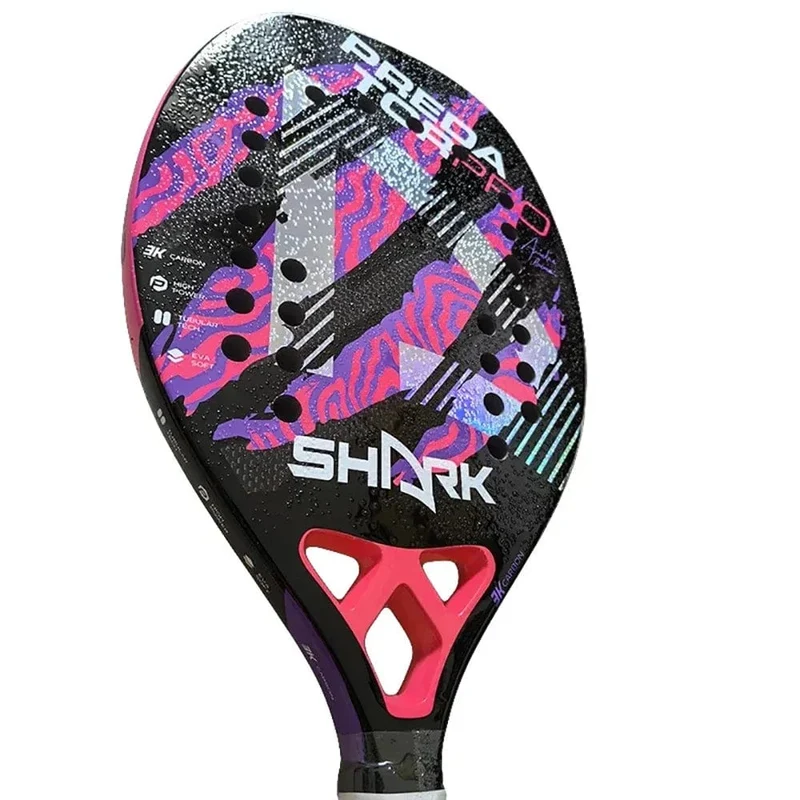 Strand-Tennisschläger, 3K Vollcarbon, Zwischenschicht aus EVA-Schaum mit rauer Oberfläche, Öffnung oder Loch in einem Utensil, Outdoor-Sportschläger