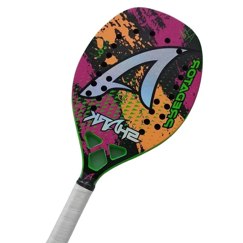 Strand-Tennisschläger, 3K Vollcarbon, Zwischenschicht aus EVA-Schaum mit rauer Oberfläche, Öffnung oder Loch in einem Utensil, Outdoor-Sportschläger